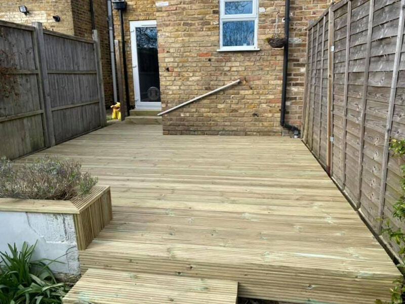 New decking area outside a home