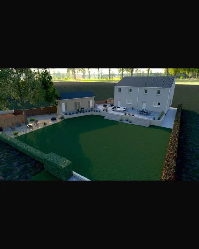 Artificial lawn seen from above